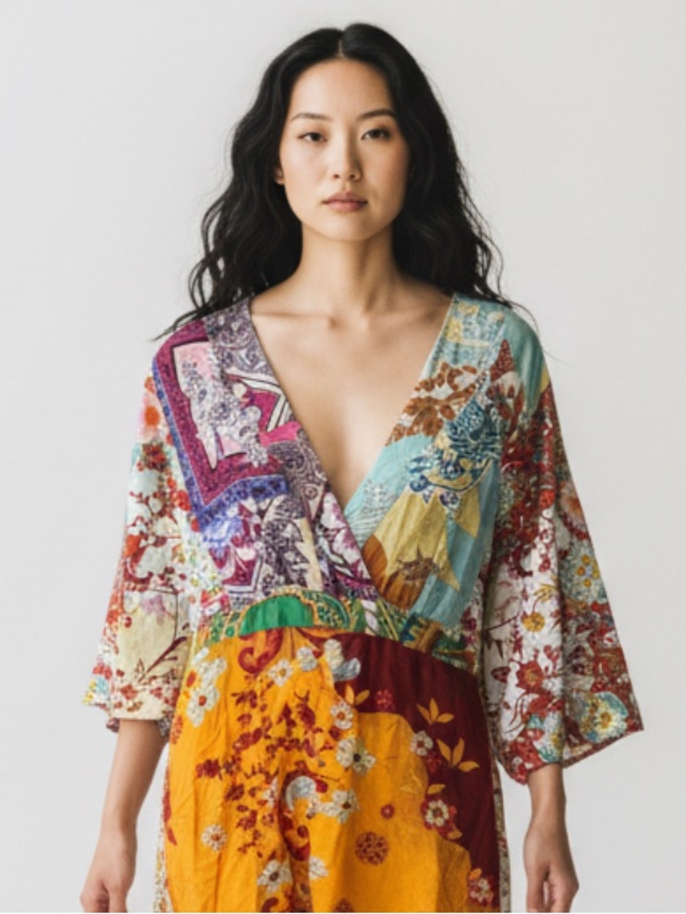Patchwork Floral Blouse Top
